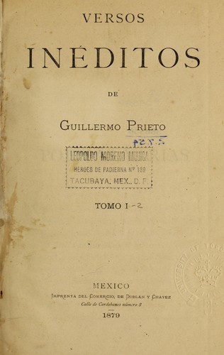 Cover for Versos inéditos