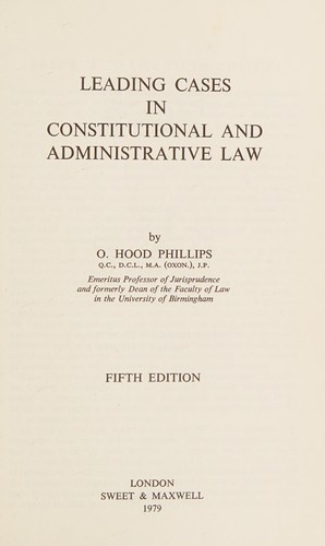 Cover for Leading cases in constitutional and administrative law