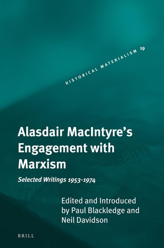 Cover for Alasdair Macintyre's engagement with Marxism