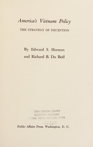 Cover for America's Vietnam policy