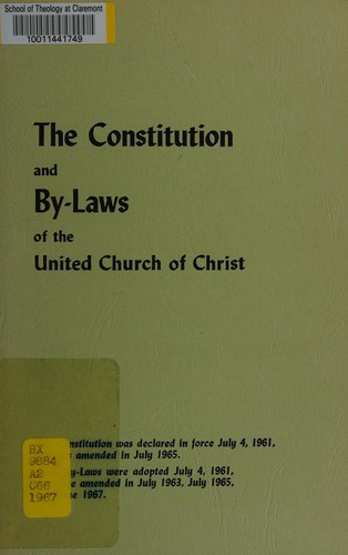 Cover for The constitution and by-laws of the United Church of Christ