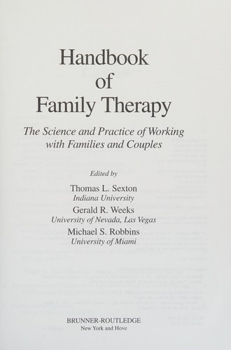 Cover for Handbook of family therapy