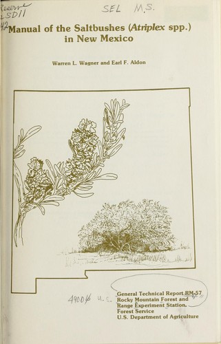 Cover for Manual of the Saltbushes (Atriplex spp.) in New Mexico