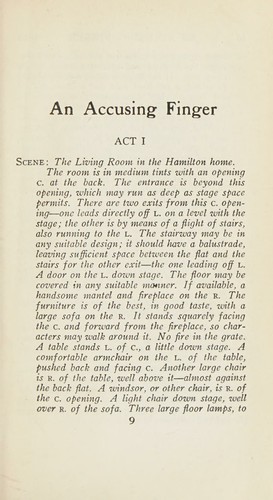 Cover for An accusing finger