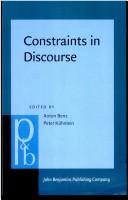 Cover for Constraints in discourse
