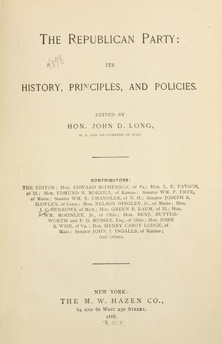 Cover for The Republican party