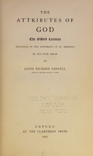 Cover for The attributes of god