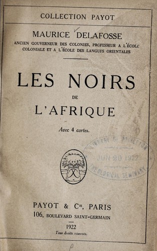 Cover for Les noirs de l'Afrique