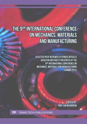 Cover for 9th International Conference on Mechanics, Materials and Manufacturing