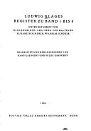 Cover for Ludwig Klages Register zu Band 1 bis 8
