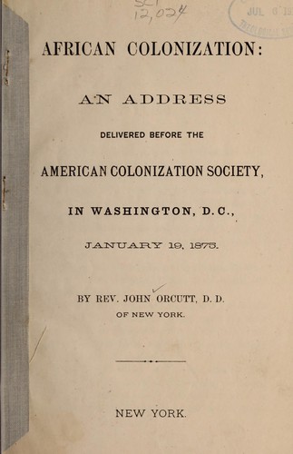 Cover for African colonization