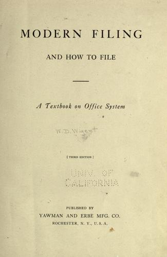 Cover for Modern filing and how to file
