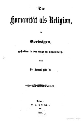 Cover for Die Humanität als Religion