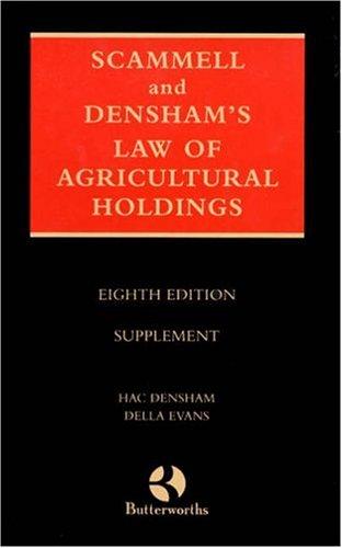 Cover for Scammell and Densham's Law of Agricultural Holdings