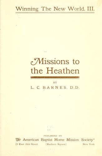 Cover for Missions to the heathen