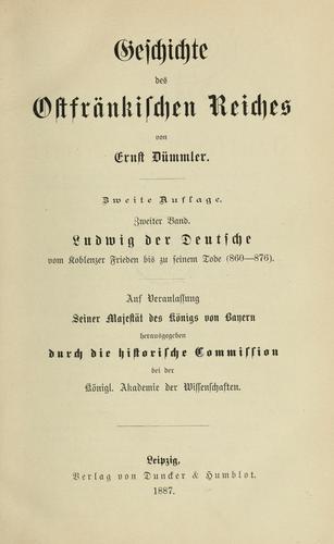 Cover for Geschichte des ostfränkischen reiches