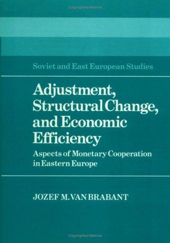 Cover for Adjustment, structural change, and economic efficiency