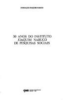 Cover for 30 anos do Instituto Joaquim Nabuco de Pesquisas Sociais