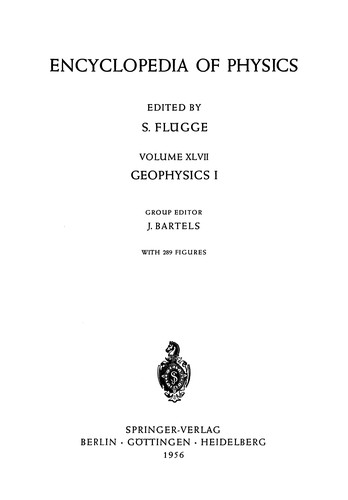 Cover for Geophysik I / Geophysics I