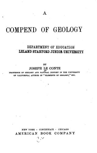 Cover for A compend of geology