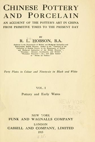 Cover for Chinese pottery and porcelain