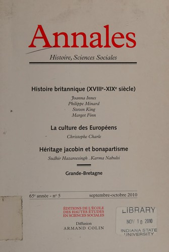 Cover for Histoire britannique (XVIIIe - XIXe siècle)