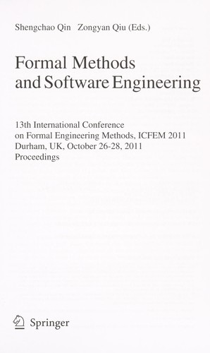 Cover for Formal Methods and Software Engineering