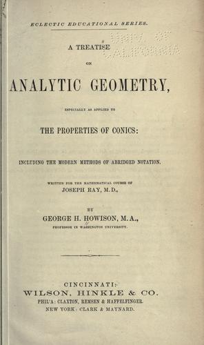 Cover for A treatise on analytic geometry