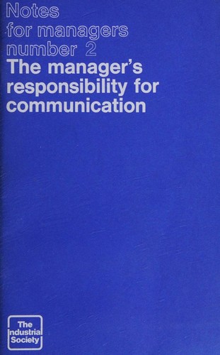 Cover for The Manager's responsibility for communication