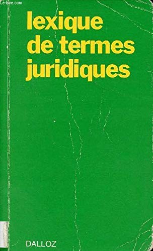 Cover for Lexique de termes juridiques