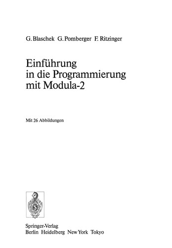 Cover for Einführung in die Programmierung mit Modula-2