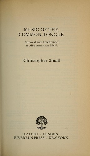 Cover for Music of the common tongue