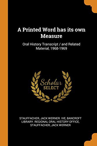 Cover for A Printed Word Has Its Own Measure