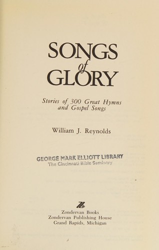 Cover for Songs of glory