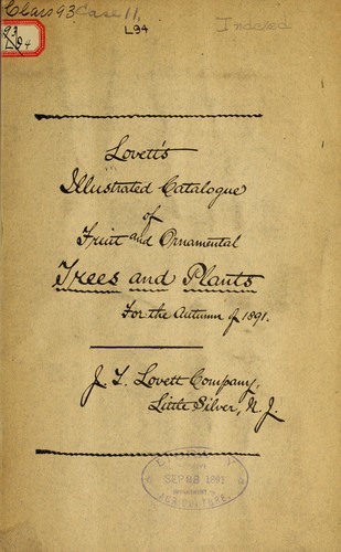 Cover for Lovett's illustrated catalogue of fruit and ornamental trees and plants for the autumn of 1891
