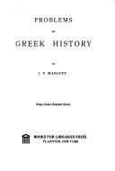 Cover for Problems in Greek history.