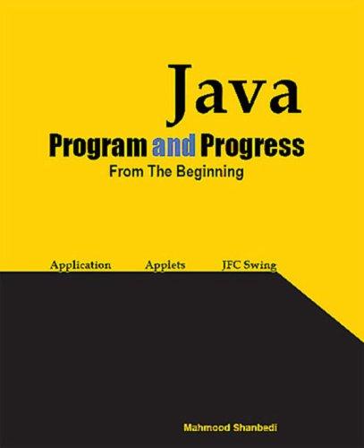 Cover for Java Program and Progress