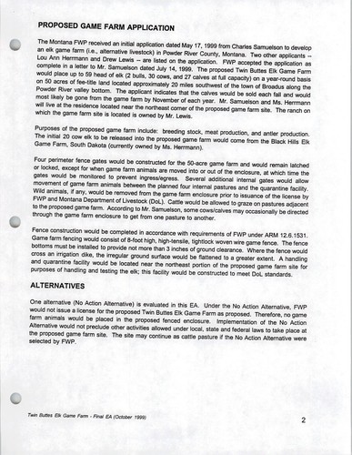 Cover for Twin Buttes Game Farm decision document