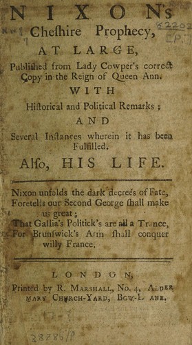Cover for Nixon's Cheshire prophecy at large