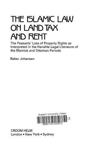 Cover for TheI slamic law on land tax and rent