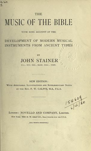Cover for The music of the Bible