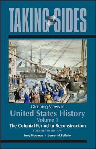 Cover for Taking Sides : Clashing Views in United States History, Volume 1