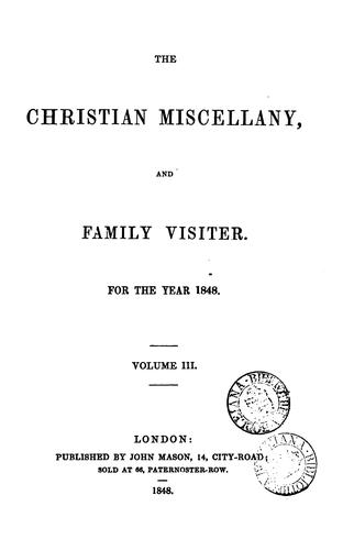 Cover for THE CHRISTIAN MISCELLANY AND FAMILY VISIER