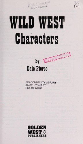Cover for Wild West characters