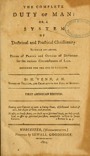 Cover for The Complete duty of man, or, a System of doctrinal and practical Christianity