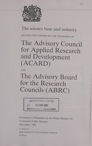 Cover for The science base and industry