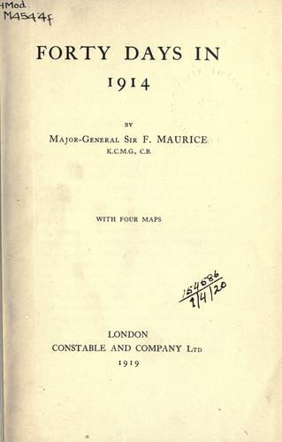 Cover for Forty days in 1914.