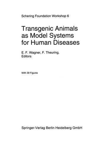 Cover for Transgenic Animals as Model Systems for Human Diseases