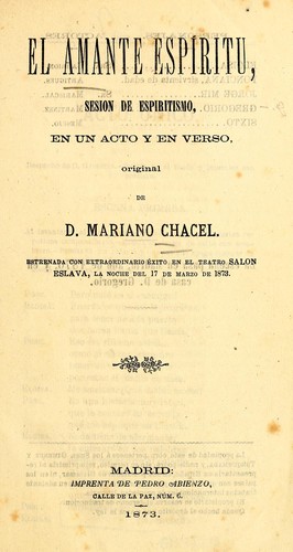 Cover for El amante espíritu