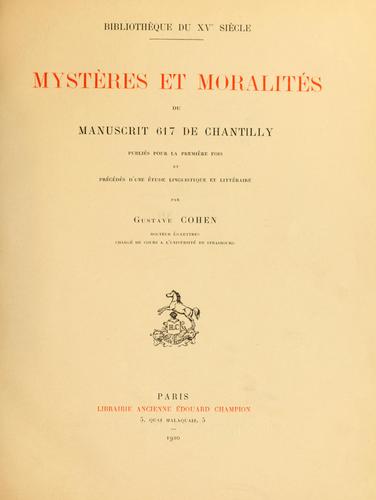 Cover for Mystères et moralités du manuscrit 617 de Chantilly